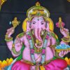 Painel de tecido com imagem clássica de Ganesha na Flor de Lótus