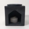 Difusor de pedra sabão preto base rechaud de vela Stars
