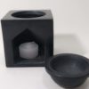 Difusor de pedra sabão preto base rechaud de vela Stars
