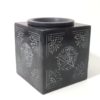 Difusor de pedra sabão preto base rechaud de vela Stars