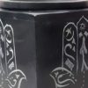 Difusor de pedra sabão preto base rechaud de vela Hamsá