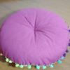 Almofada indiana futon bordada 40 cm rosa e color