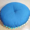 Almofada indiana futon bordada 40 cm azul e color