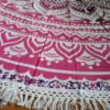 Canga indiana grande redonda mandala com franjas tons rosa