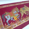 Pintura Rajasthani em seda design animais da realeza vinho