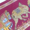 Pintura Rajasthani em seda design animais da realeza vinho