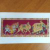 Pintura Rajasthani em seda design animais da realeza vinho