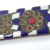 Incensário indiano luxo com mosaico de pedras naturais Lápis Lazuli e coral