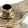 Lâmpada a óleo indiana de metal brass design árabe medieval G