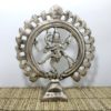 shiva nataraja de metal prateado