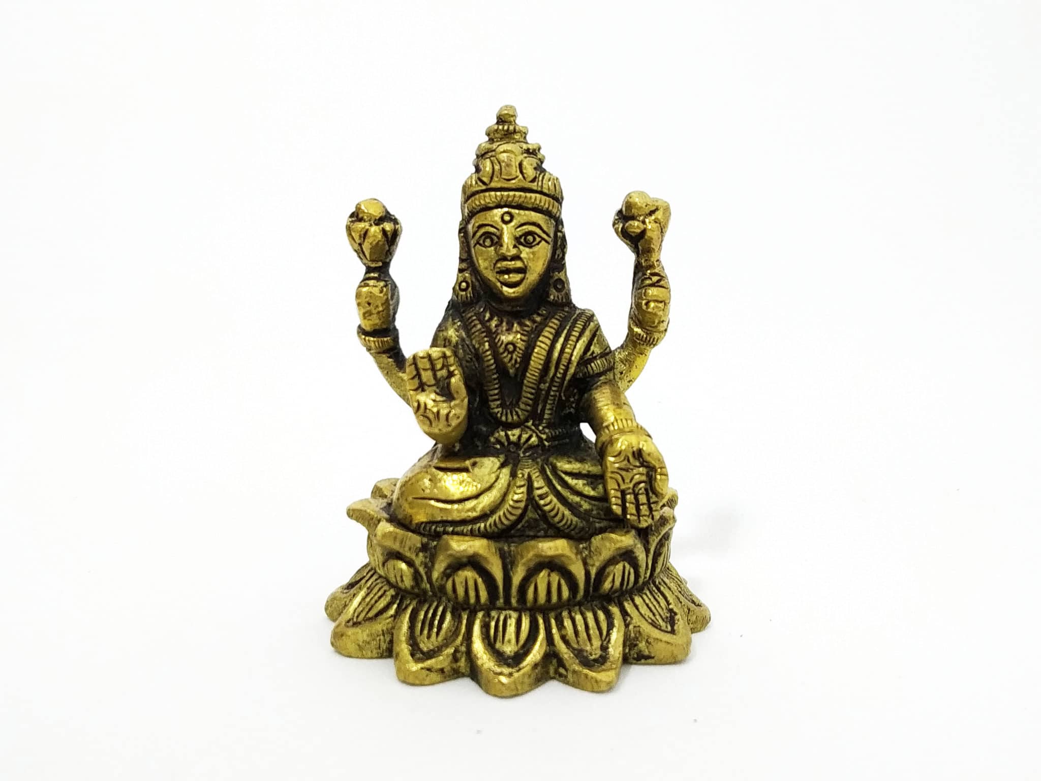 estátua de Lakshmi de metal