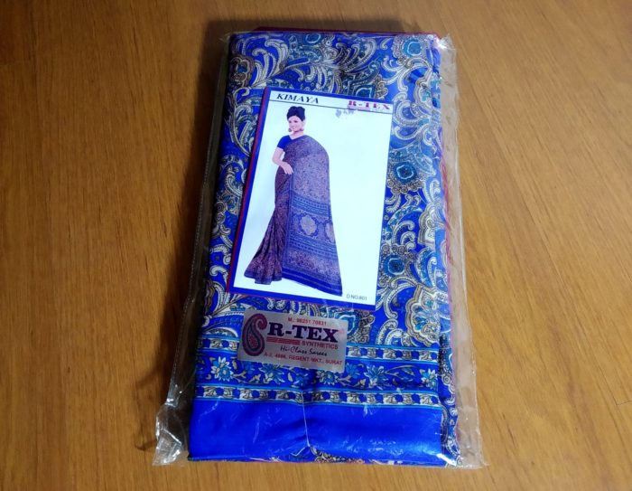 sari indiano azul