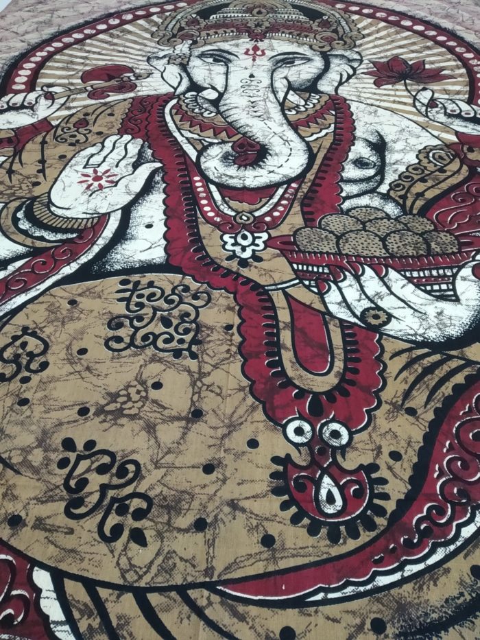 Colcha indiana ou painel de algodão estampa de Ganesha (2.40 m x 2.10 m)