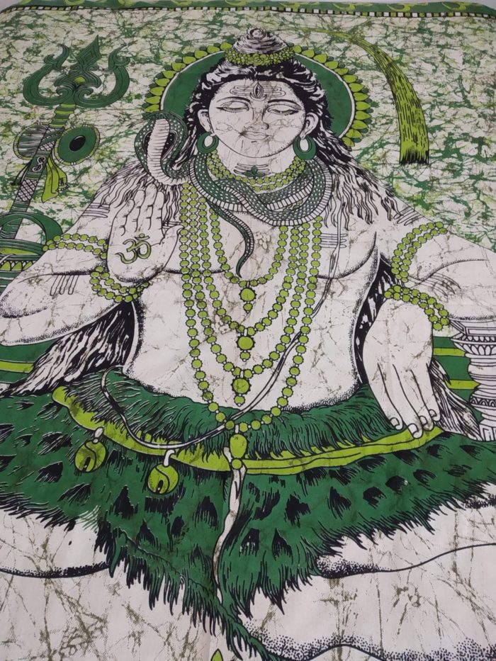Colcha indiana ou painel de algodão estampa de Shiva (2.40 m x 2.10 m)