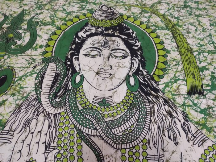 Colcha indiana ou painel de algodão estampa de Shiva (2.40 m x 2.10 m)