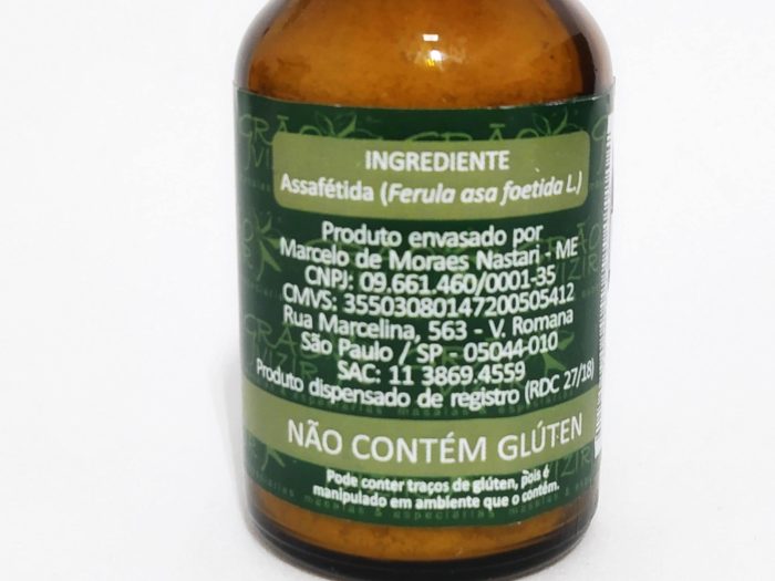 Assafétida em pó pura Sem Gluten (Especiaria indiana digestiva) 25g
