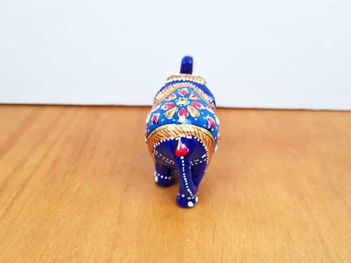 Elefante de metal esmaltado com técnica cloisonné PP azul