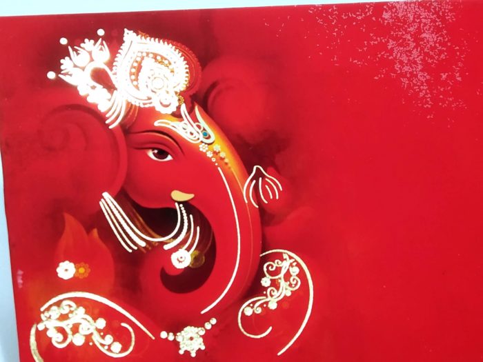 Envelope indiano de luxo para presentear estampa Ganesha