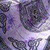 Panô indiano de algodão solteiro estampa de yantra com Om roxo