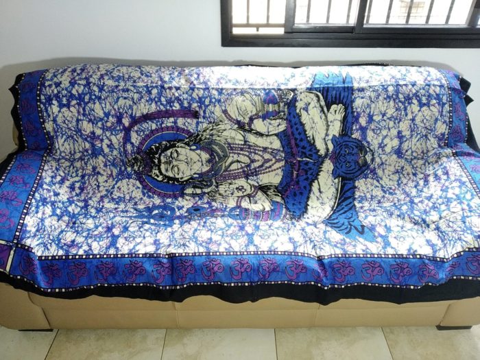 colcha indiana de Shiva azul