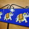 Cabideiro triplo de elefante com três ganchos azul royal