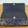 Bolsa clutch indiana de festa com miçangas preto e dourado