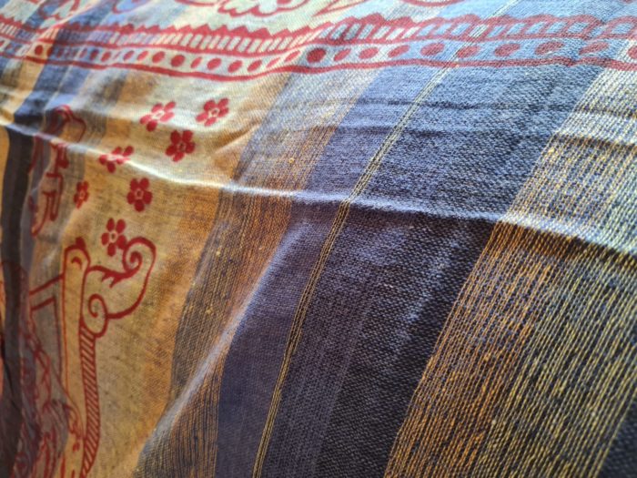 Panô indiano algodão estampa de Ganesha (210 cm x 135 cm) azul