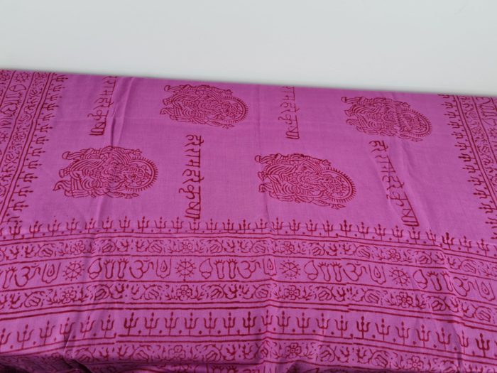 Chadar indiano (manto de oração) de Ganesha rosa