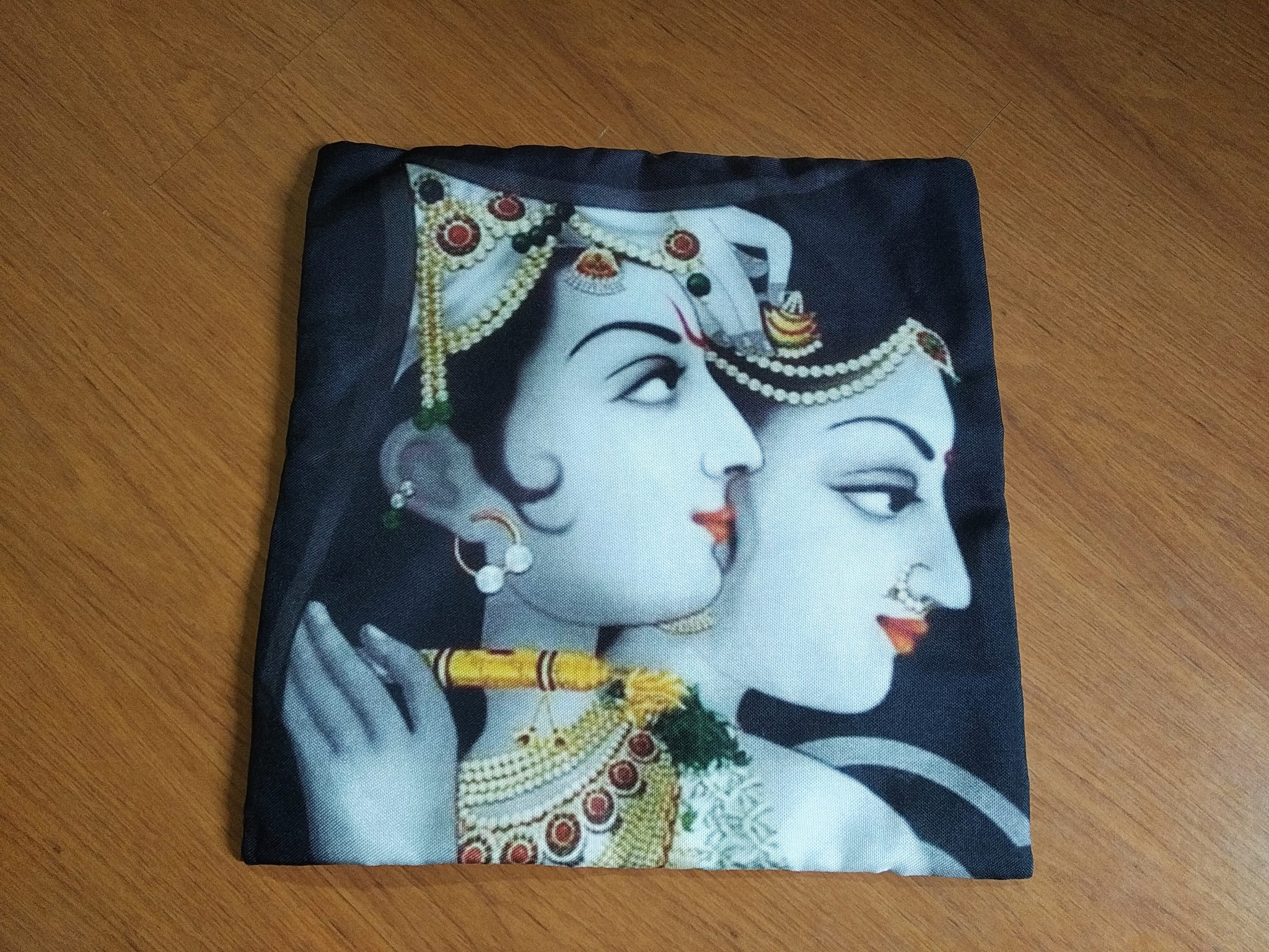 capa de almofada de Krishna e Radha