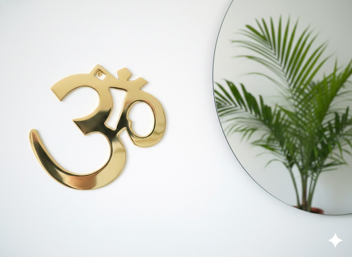 Om de metal liso para decorar a parede 19cm