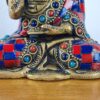 Estátua de Buda de metal brass e pedrarias naturais com 12cm