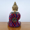 Estátua de Buda de metal brass e pedrarias naturais com 12cm