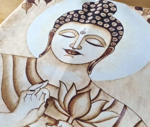 Capa de almofada de Buda segurando Flor de Lotus 40cm