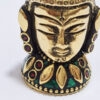 Mini busto Cabeça de Buda em metal com embutimento de pedras naturais II