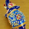 Elefante de metal esmaltado azul com técnica cloisonné M
