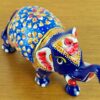 Elefante de metal esmaltado azul com técnica cloisonné M