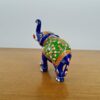 Elefante de metal esmaltado verde com técnica cloisonné P