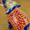 Elefante de metal esmaltado vermelho com técnica cloisonné G