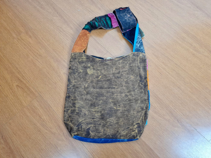Bolsa indiana casual de algodão estampa de Om e símbolo da paz