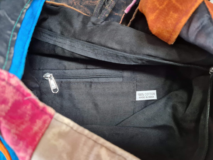 Bolsa indiana casual de algodão estampa de Om e símbolo da paz