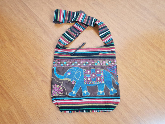 bolsa indiana listrada elefante alça longa