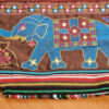 Bolsa indiana casual de algodão listrado com estampa de elefante