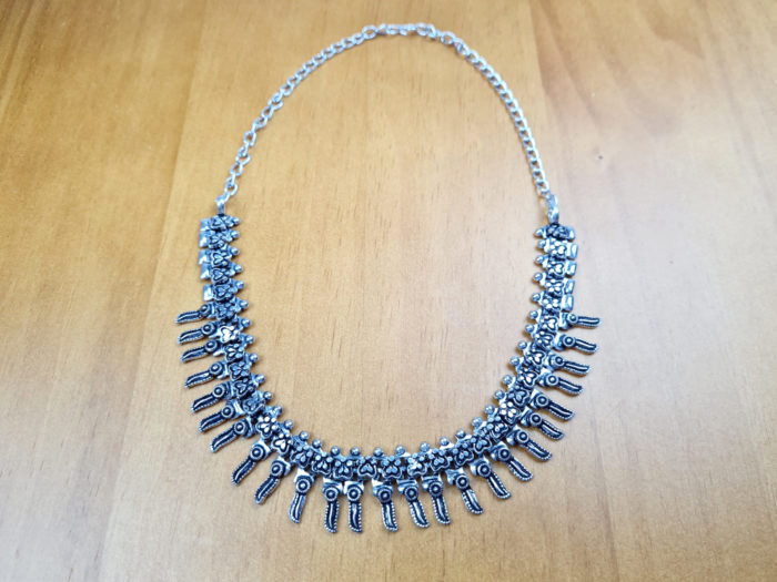 colar indiano estilo tribal em prata alemã