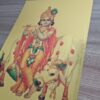Folha laminada dourada para enquadrar e pendurar Krishna (30 x 21 cm)