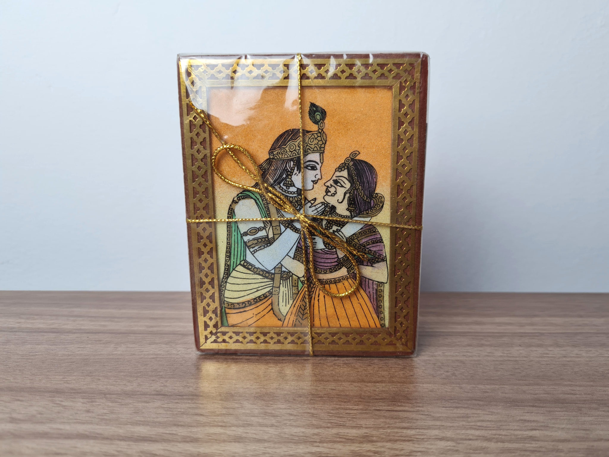 caixa de chá Radha e Krishna