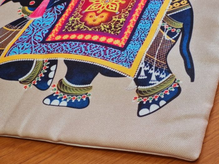 Capa de almofada indiana estampa elefante hindu color 40cm