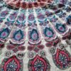 Canga indiana grande redonda mandala com franjas rosa e azul