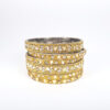 conjunto de pulseiras indianas douradas com pedrarias