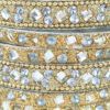 Conjunto de 6 pulseiras indianas de metal com pedrarias dourada