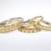 Conjunto de 6 pulseiras indianas de metal com pedrarias dourada